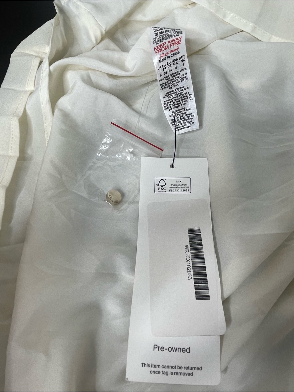 NWOT Karen Millen high neck tie pleated midi dress size 4 white - Picture 7 of 16